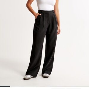 Abercrombie Curve Love A&F Sloane Tailored Wide Leg Pant